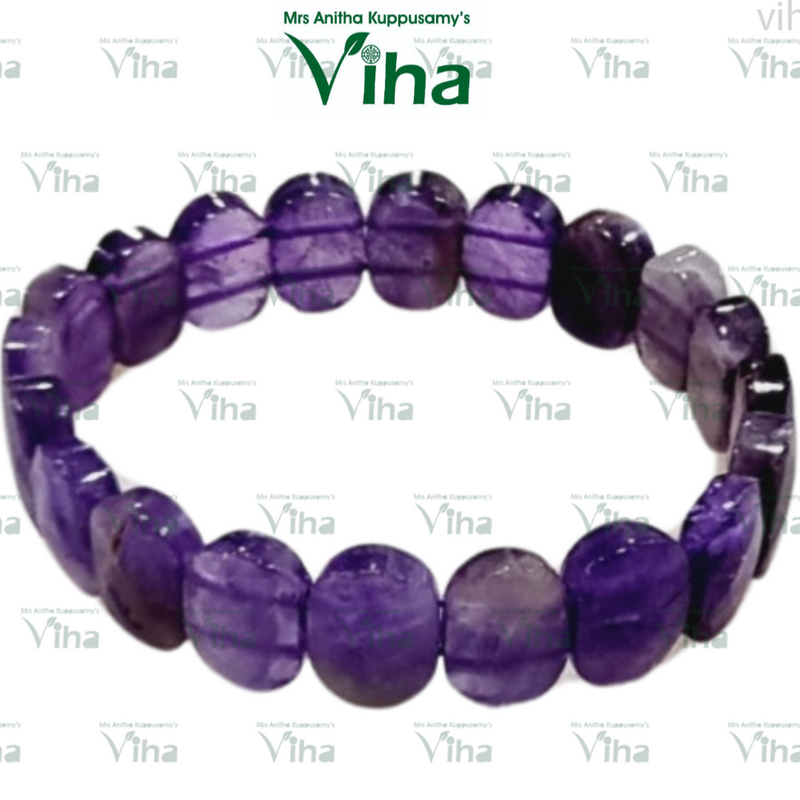 Amethyst Bracelet, a loop of polished purple beads