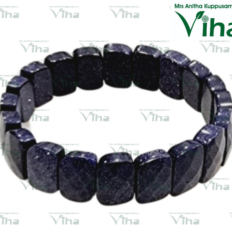 Blue Sunstone Bracelet with stretch band