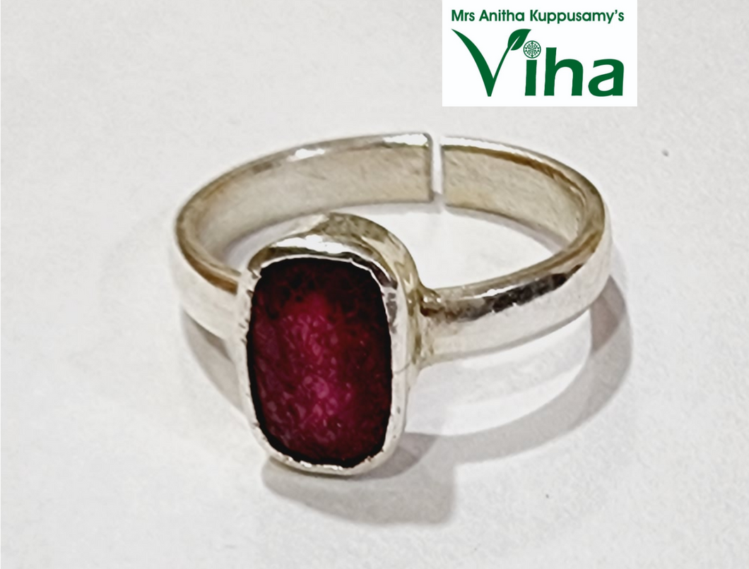 Ruby Silver Ring Natural 3.91 Ct
