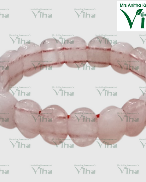 Rose Quartz Bracelet with carved and faceted beads