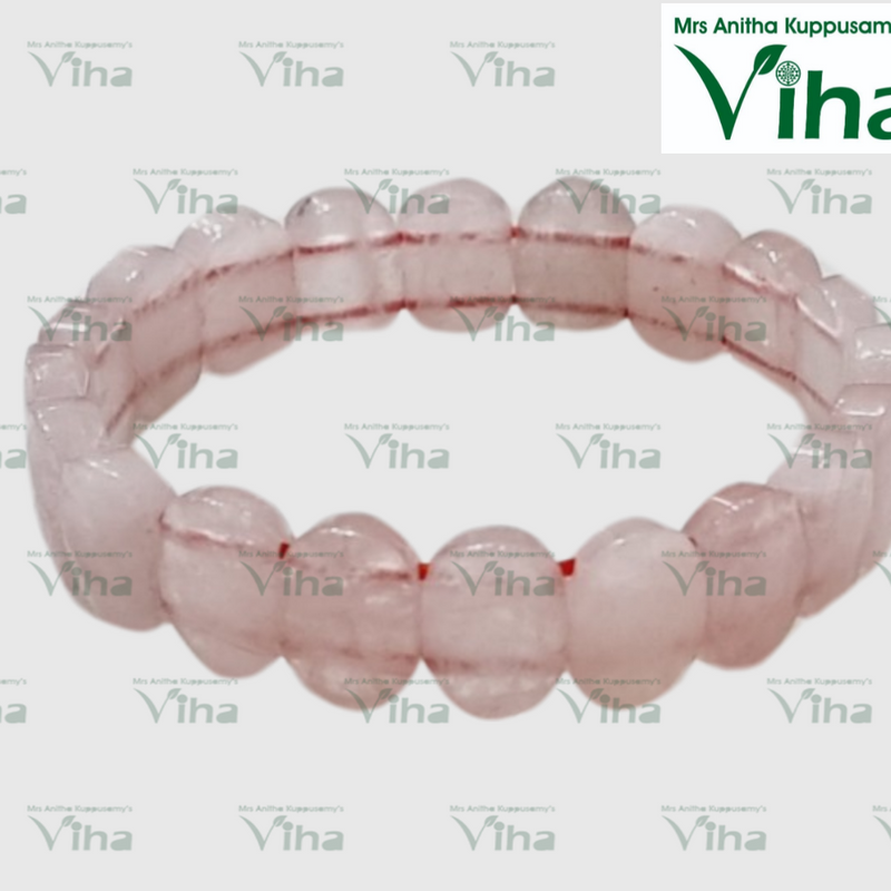 Rose Quartz Bracelet with carved and faceted beads