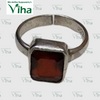 Gomedha Silver Ring Radiant mix Adjustable with a square setting