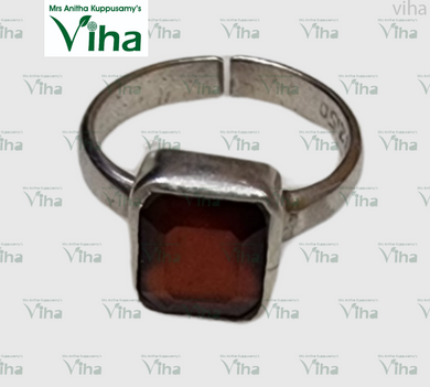 Gomedha Silver Ring 5.58 Ct Adjustable