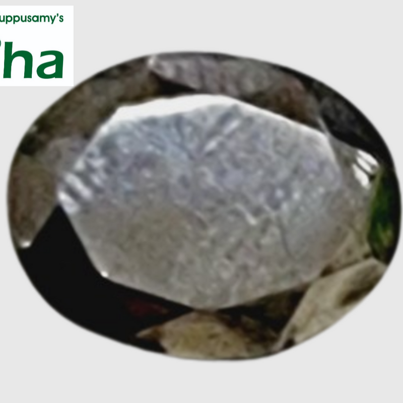 Pyrite Stone Natural - Oval Mix Cut, grey oval faceted stone