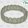 Quartz Lemon Bracelet with greenish grey circular beads