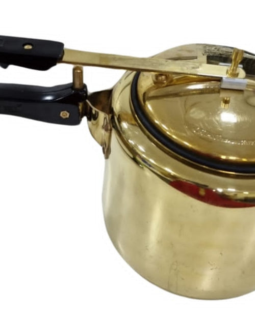 Brass Pressure Cooker - 2 litres with black plastic handles