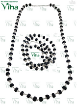 Karungali Mala with White Metal Cappings - 6mm