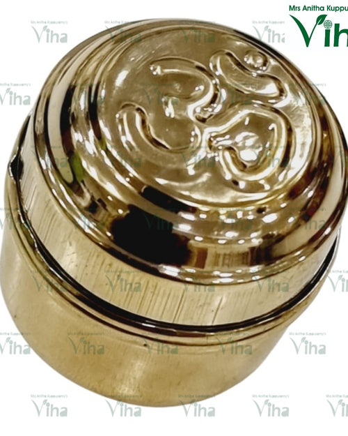 Brass Box, lidded container with fitted lid with embossed decorative motif on top