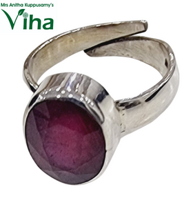 Oval, Rectangle, Square Cut Silver Ruby Ring Adjustable