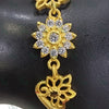 Impon Bracelet, chain with flower links and clear stones