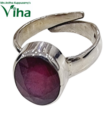 Ruby Silver Ring 6.40 Cts Adjustable