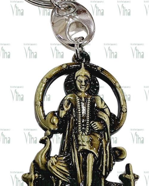 Antique Muruga KeyChain with a figurine pendant
