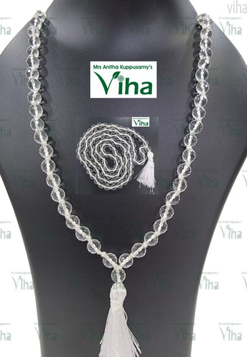 Sphatik Mala Diamond Cut 8 mm - 108+1