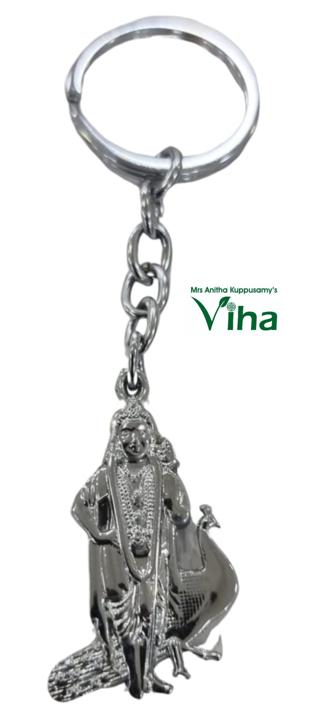 Muruga Keychain White Metal