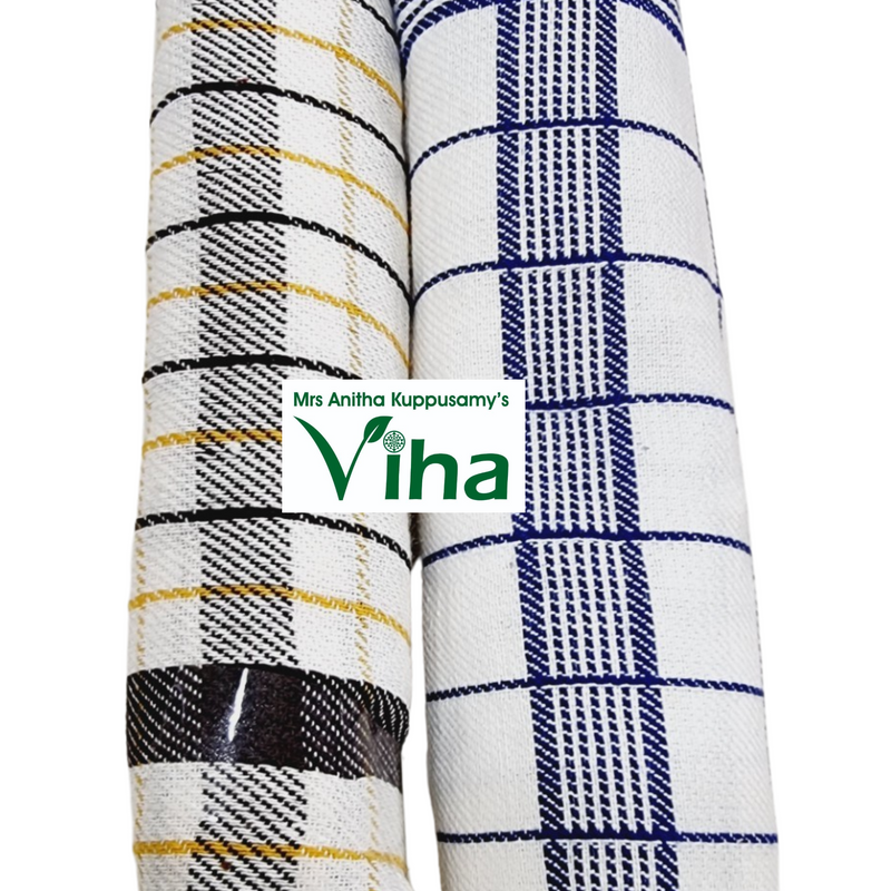 Kitchen Towel Set of 2 pcs, plaid patterns in rolled shape