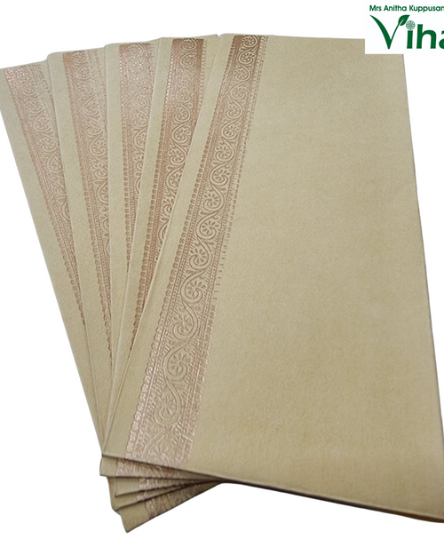 Gift Cover with foil border, floral pattern and fan arrangement