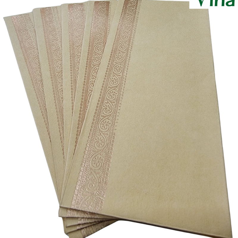 Gift Cover with foil border, floral pattern and fan arrangement