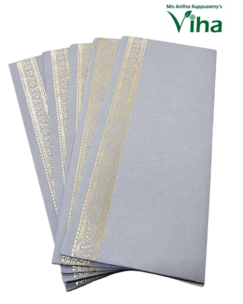 Gift Cover with grey envelopes, golden border and fan-like arrangement