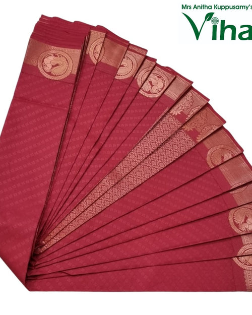 Soft Semi Silk Saree with Blouse, red and gold woven border