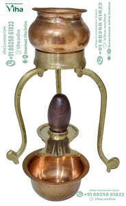 Narmadeshwar Shivling with Copper Abisheg Lotta/Sombu,Copper Bowl,Shivling Stand,Shivling Abisheg Stand