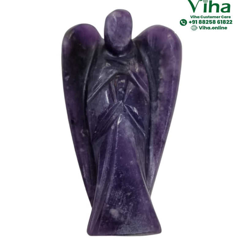 Amethyst Angel, a small carved figure with folded wings
