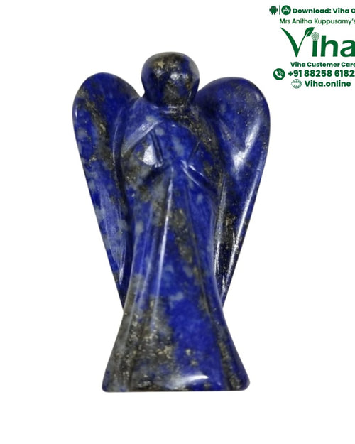Lapis Lazuli Angel, a polished blue winged figure