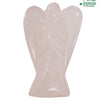 Rose Quartz Angel, a carved winged figure with arms folded across the chest