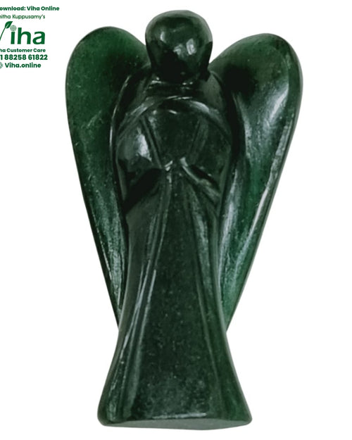 Jade Angel, a dark green figure with carved wings