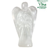 Clear Quartz Angel, a clear polished figure with carved wings