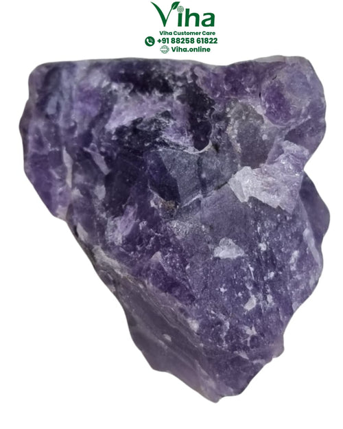 Amethyst Rough Stone, irregular rough stone, uneven crystalline texture, white patches