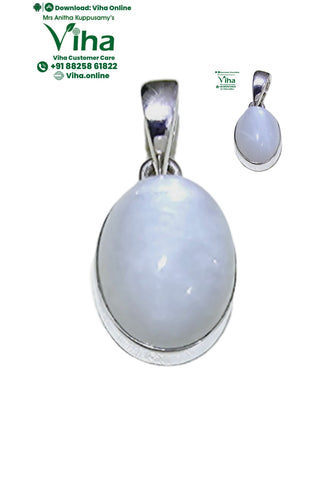 Moon Stone Oval Cut Silver Pendant Natural