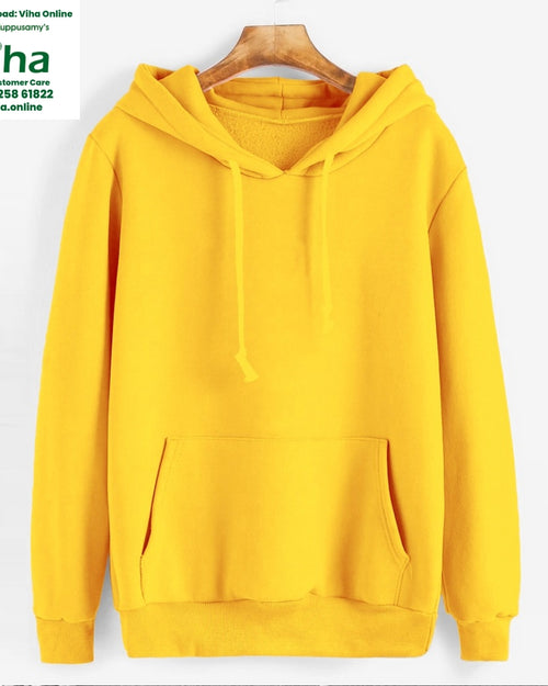 Unisex Hoodie - L Size, yellow, hood with drawstrings