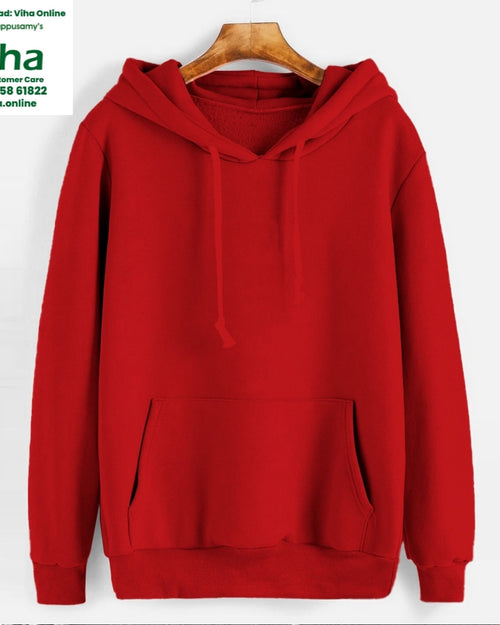 Unisex Hoodie - M Size, red, hood with drawstrings