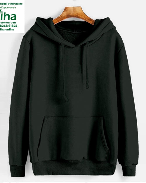 Unisex Hoodie - XL Size, black, drawstring hood