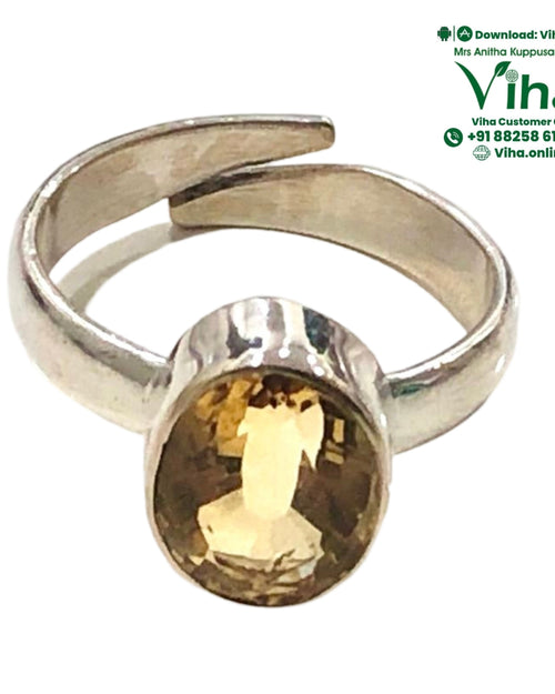 Citrine 925 Silver Ring with oval faceted stone