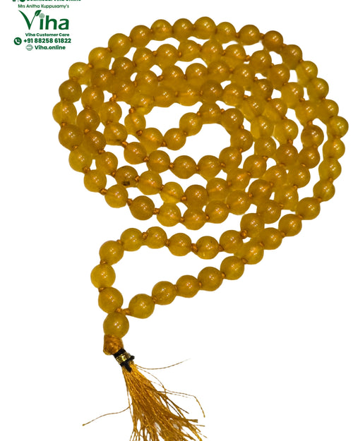 Citrine Mala, yellow strand necklace with beads