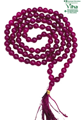 Ruby Quartz Mala /  Cherry Red Agate (Hakik) Mala 8mm - 108+1 Beads