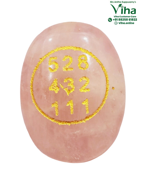 Rose Quartz Money Coin with golden circle marking and numbers