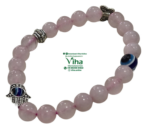 Evil Eye Rose Quartz Bracelet