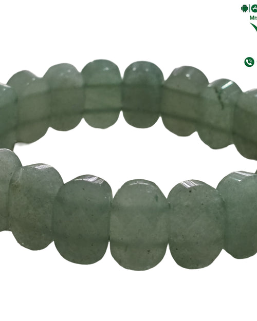 Green Aventurine Bracelet with faceted beads in a loop
