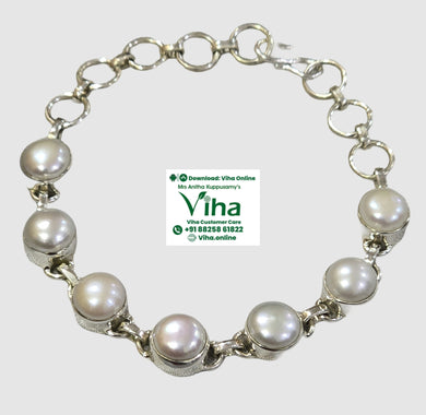 Pearl Bracelet Silver - 16.20 Gms