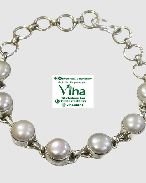 Pearl Bracelet Silver with a chain and pearls