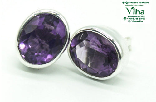 Amethyst Silver Studs