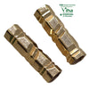 Impon Thali Nanal Kuzha - Lines Design, two gold-toned faceted round metal tubes with diagonal carved ribs