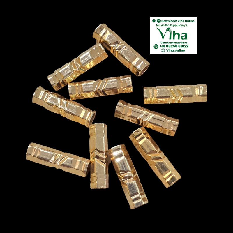 Impon Thali Nanal Kuzha with tubular beads, faceted surface and diagonal lines