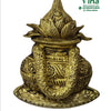 Kalasam (ritual pot) Wall Hanging - Brass with carved floral and geometric patterns