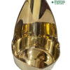 Mada vilakku in brass, plain teardrop backplate curving to a point above a rounded oil bowl