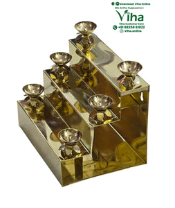 3 Step Pooja Stand - Brass