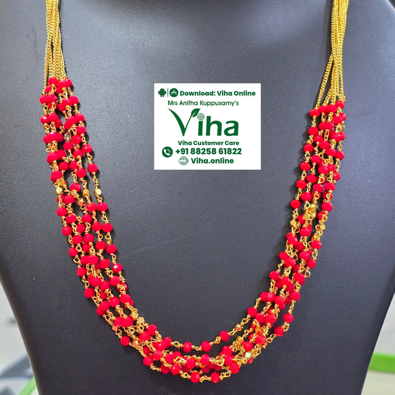 Impon Chain with Red Beads, clusters of red beads