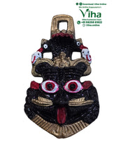 Drushti Wall Hanger, painted face with the evil eye motif in colour